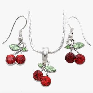 SALE- Cherry Rhinestone Fashion Jewelry Set NWT